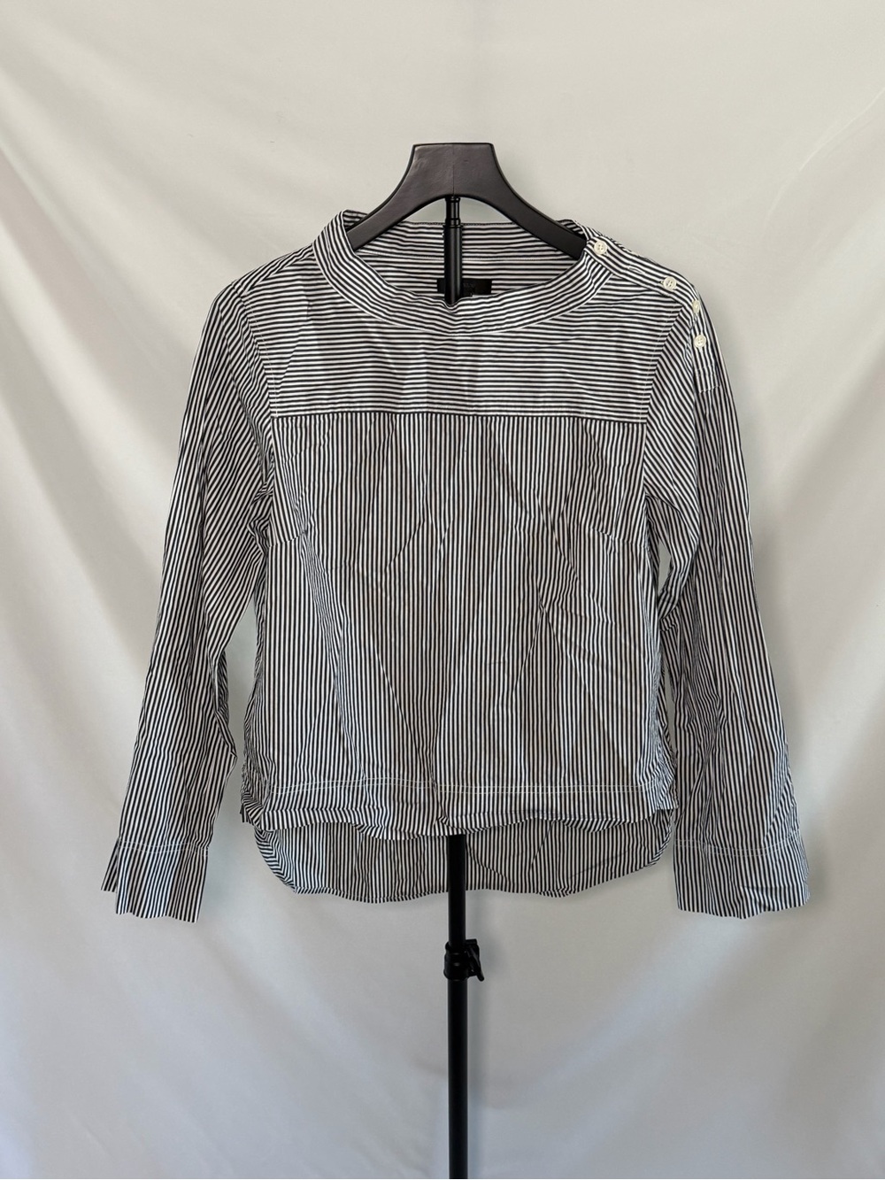 J. Crew Grey & White Striped Blouse - Size US6